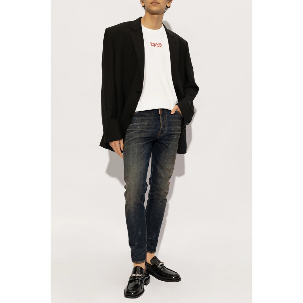 Dsquared2 T-shirt met logo White Heren