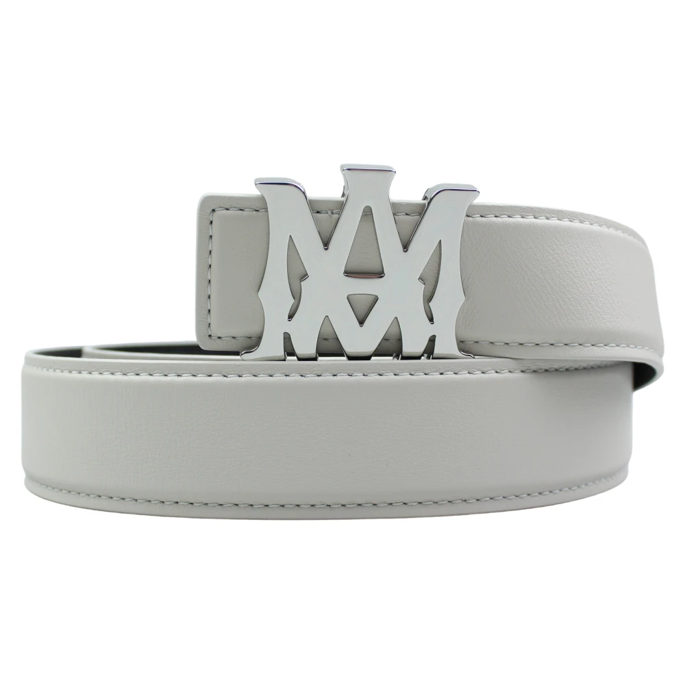 Amiri Luxe Nappa leren riem 'Alabaster' White Heren