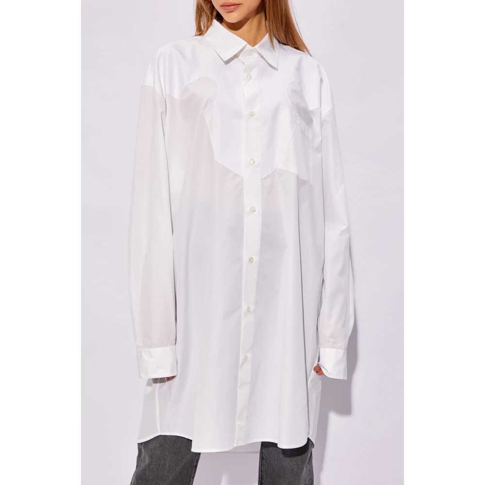 Maison Margiela Ruw afgewerkte shirt White Dames
