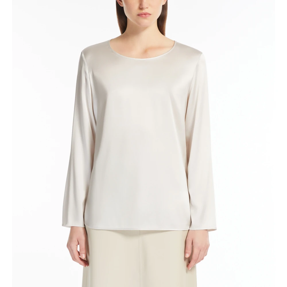 Max Mara Zijden satijnen blouse Gray Dames