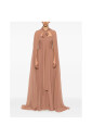 robe-marron-avec-col-halter-et-insert-cape