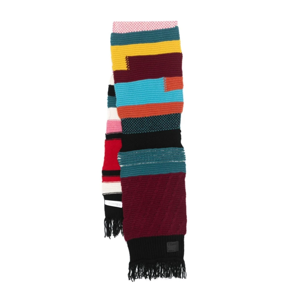 Paul Smith Patchwork Gestreepte Wollen Sjaal Multicolor Dames