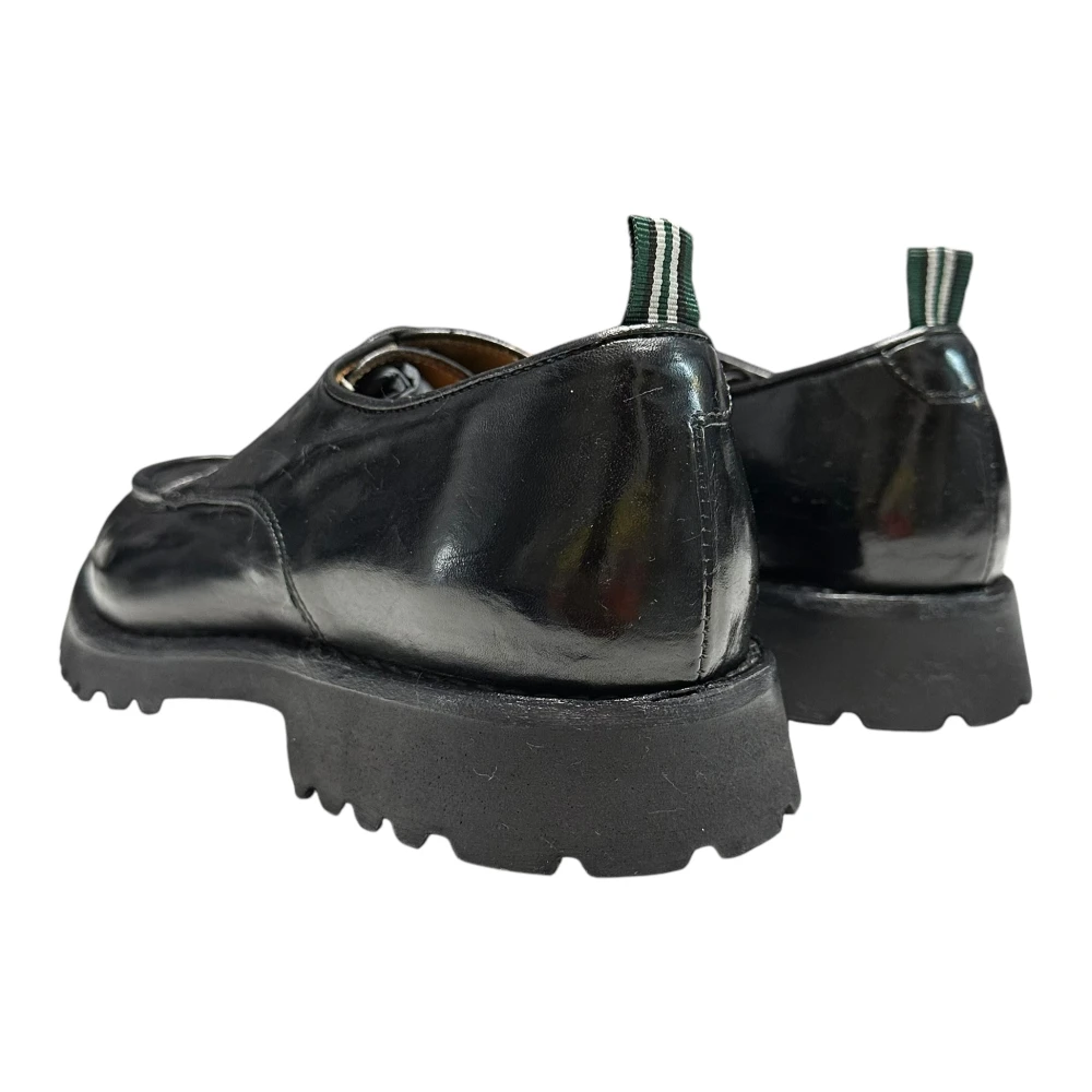 Green George Lage Leren Schoenen Black Heren