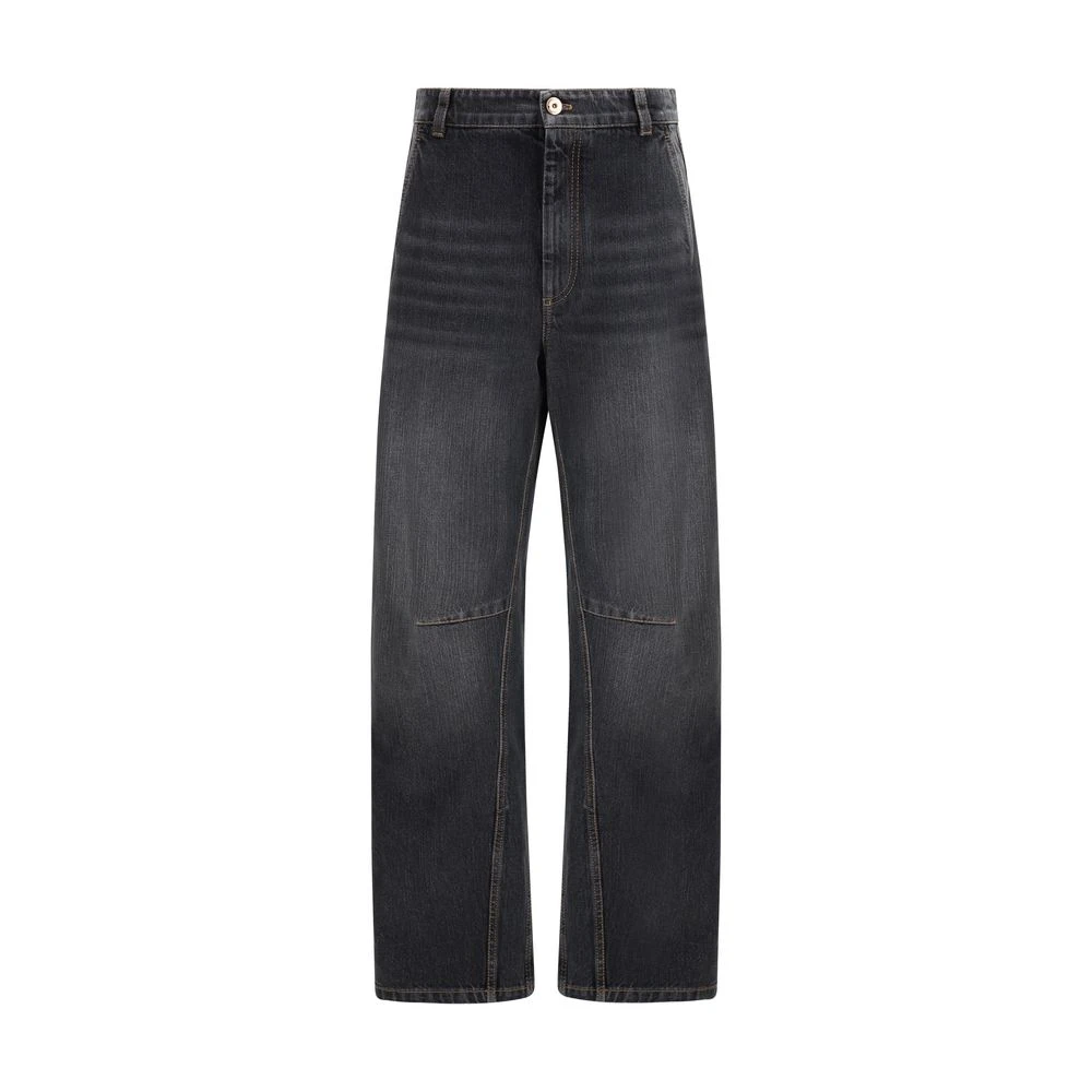 BRUNELLO CUCINELLI Hoge Taille Straight Leg Jeans Gray Dames