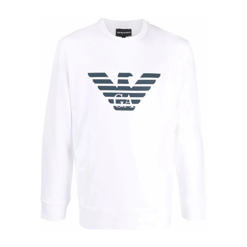 Emporio Armani Men's White Sweatshirts,, Sweatshirt Medium