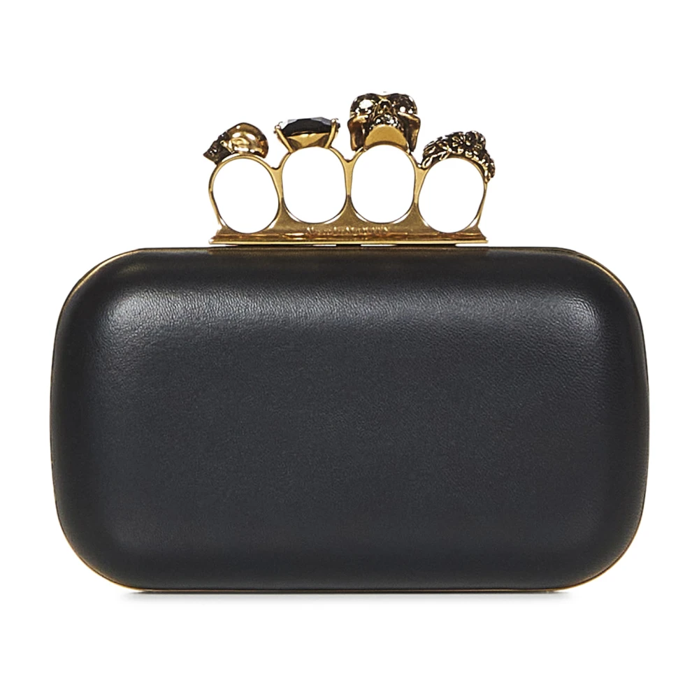 Alexander mcqueen Zwarte Knuckle Clutch Tas Black Dames