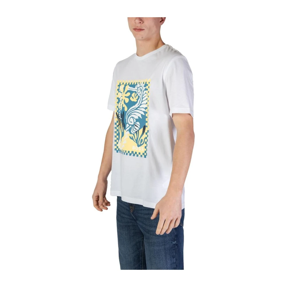 Hugo Boss Korte mouwen katoenen T-shirt collectie White Heren