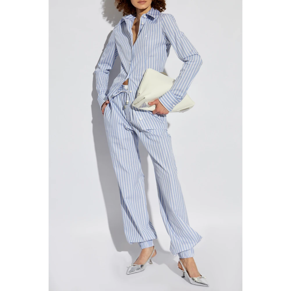 The Attico Broek met gestreept patroon Blue Dames