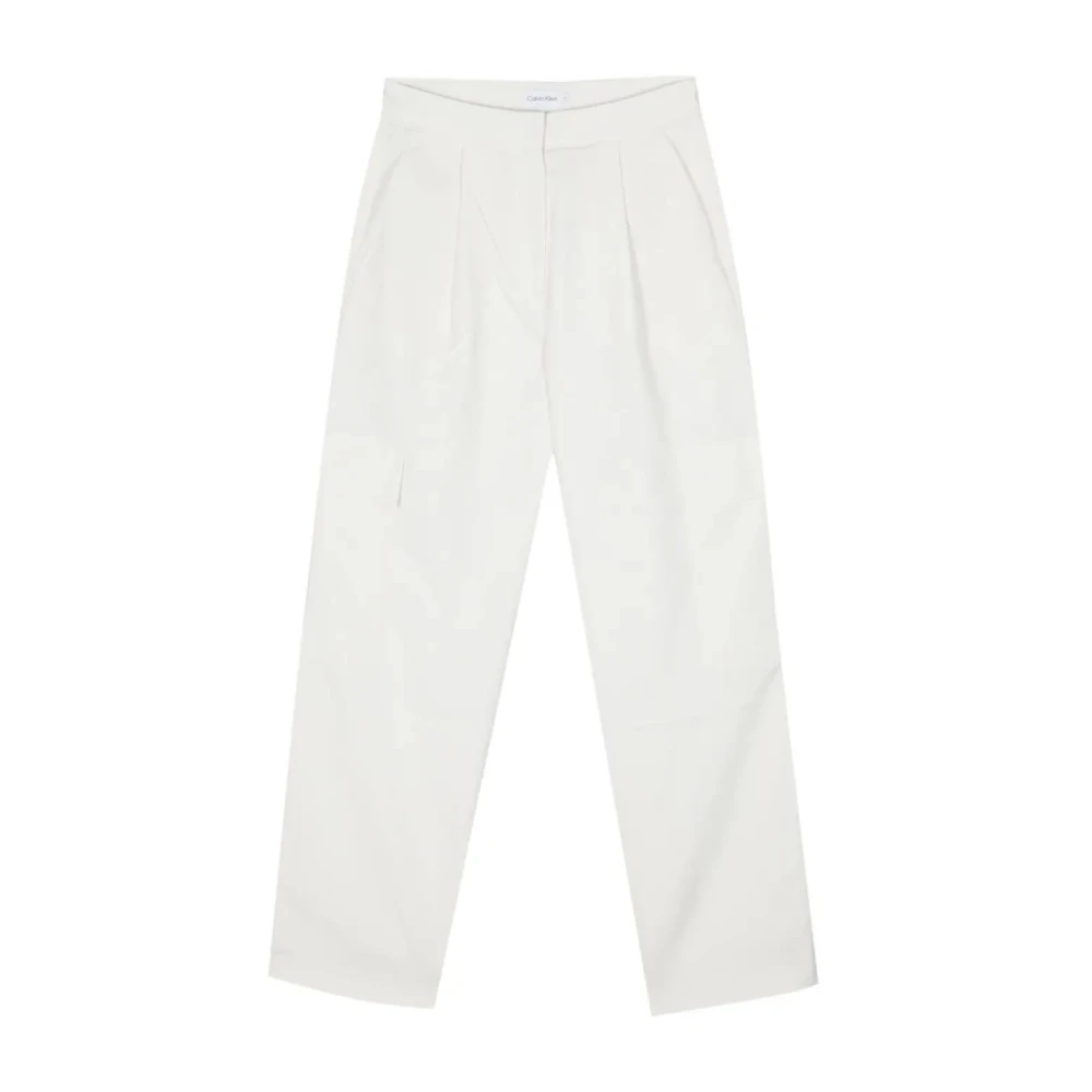 Calvin Klein Straight Trousers White Dames