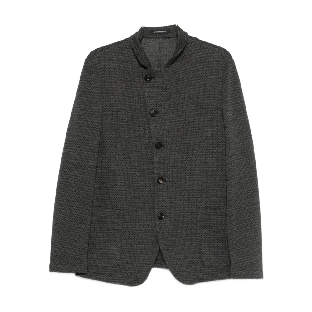 Emporio Armani Men's Gray Textured Weave Blazer - Blazers - S - Jackets