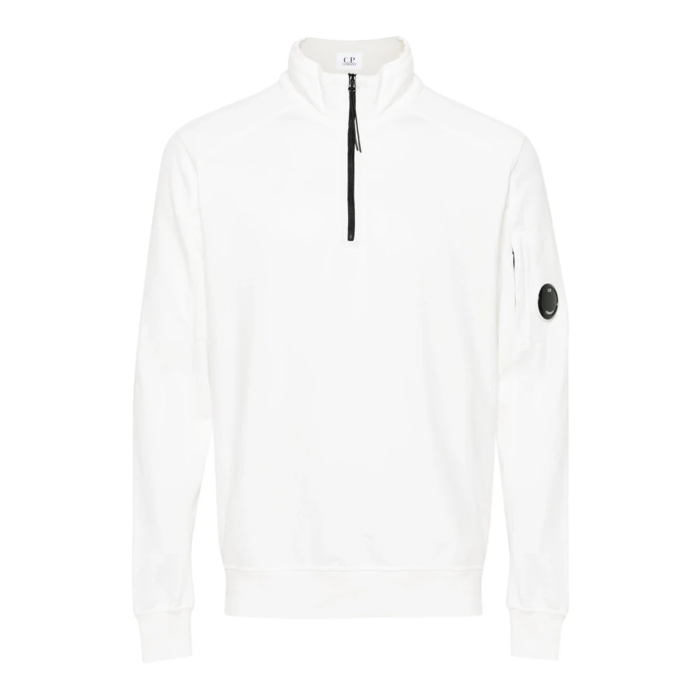 C.P. Company Witte Fleece Rits Sweater White Heren