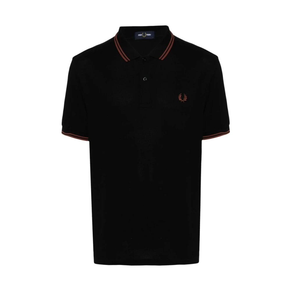 Fred Perry Zwarte Katoenen Polotrui met Geborduurd Logo Black Heren