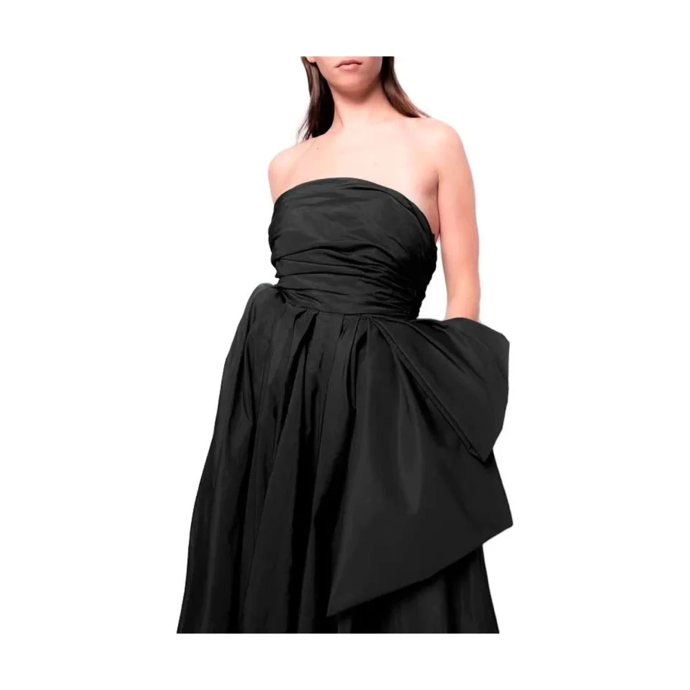 pinko Zwarte Mouwloze Taffeta Lange Jurk Black Dames