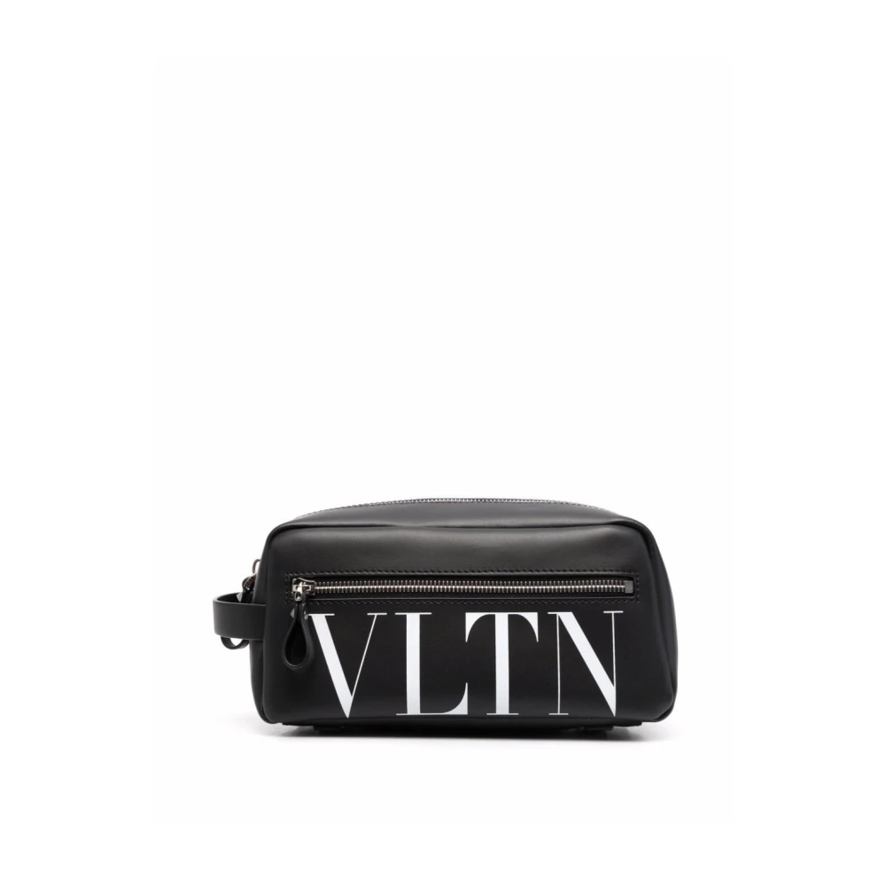 Valentino Garavani Middelgrote Toilettas in Denim Blauw Black Heren