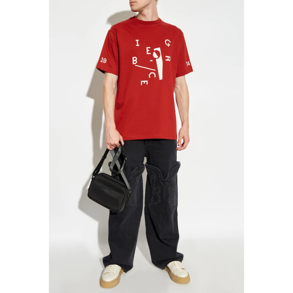 Iceberg Bedrukt T-shirt Red Heren