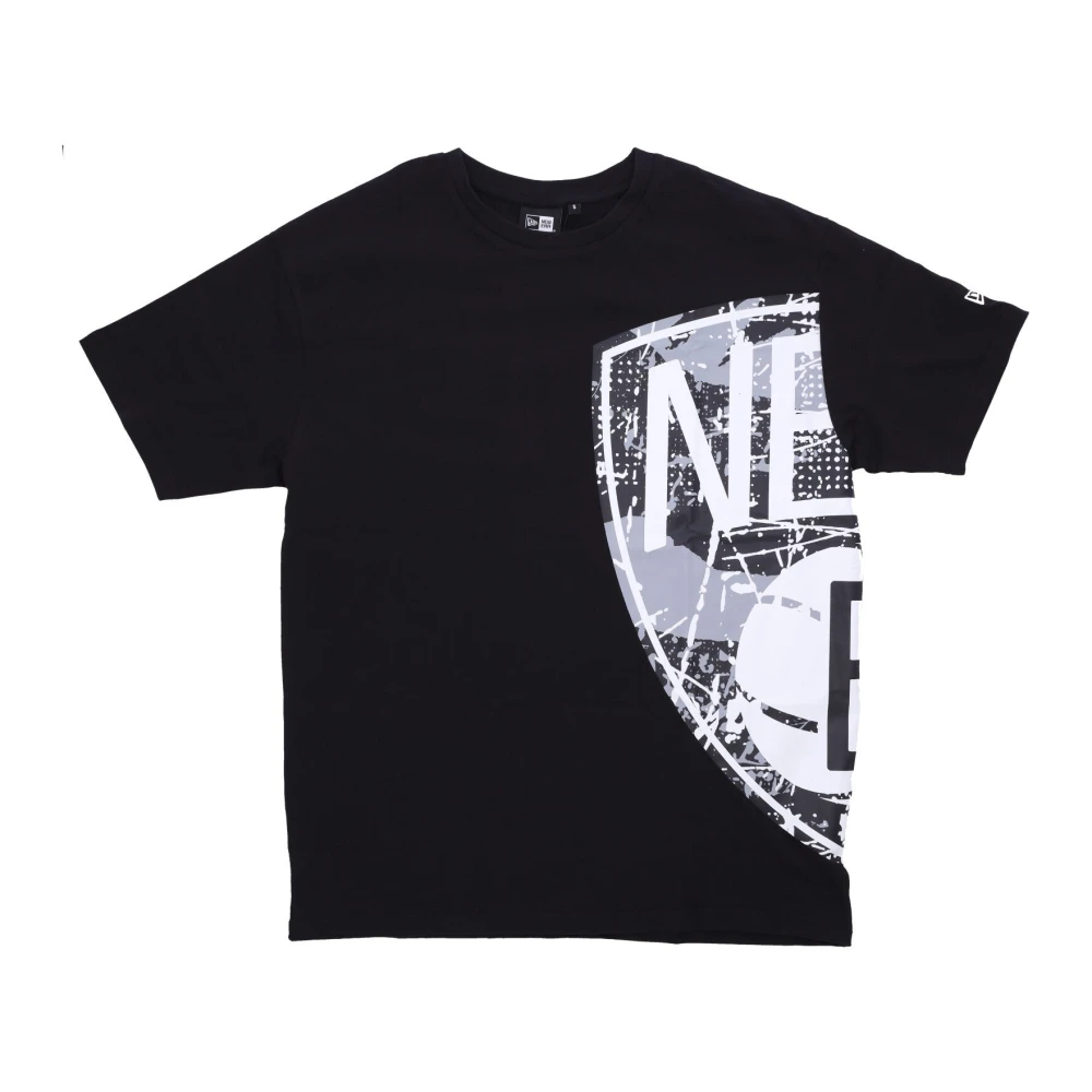 New Era Men's Black T-Shirts, 2XL, Brooklyn Nets Logo Tee /White