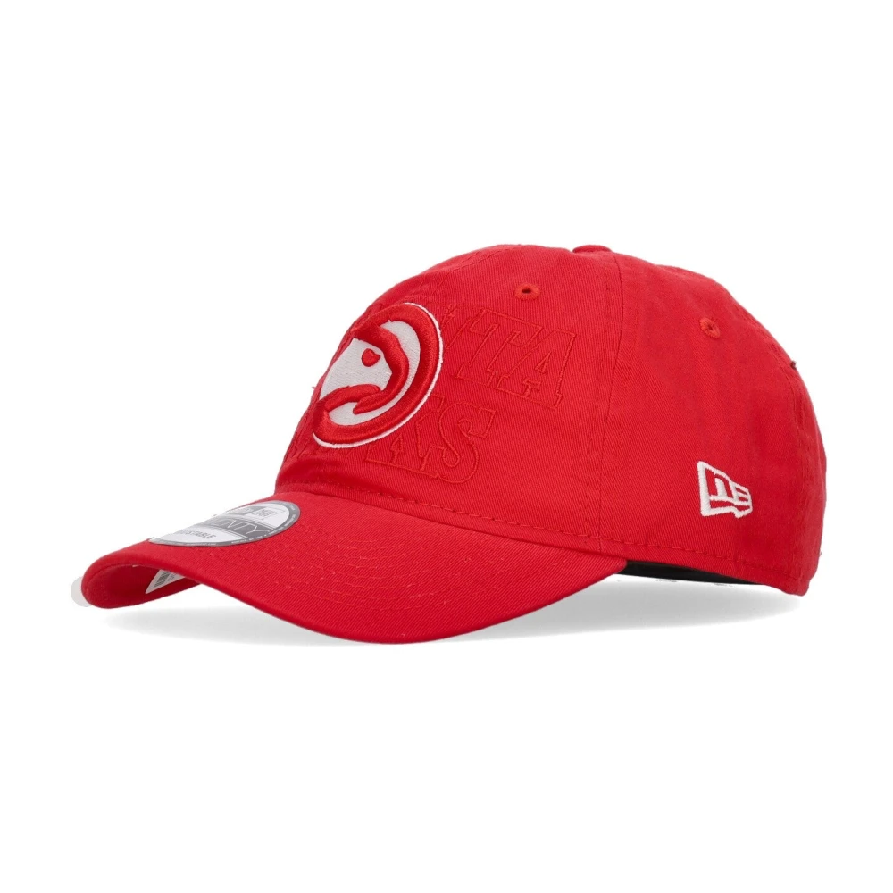 New Era Unisex Red Hats & Caps, One Size, Atlanta Hawks Curved Visor Cap