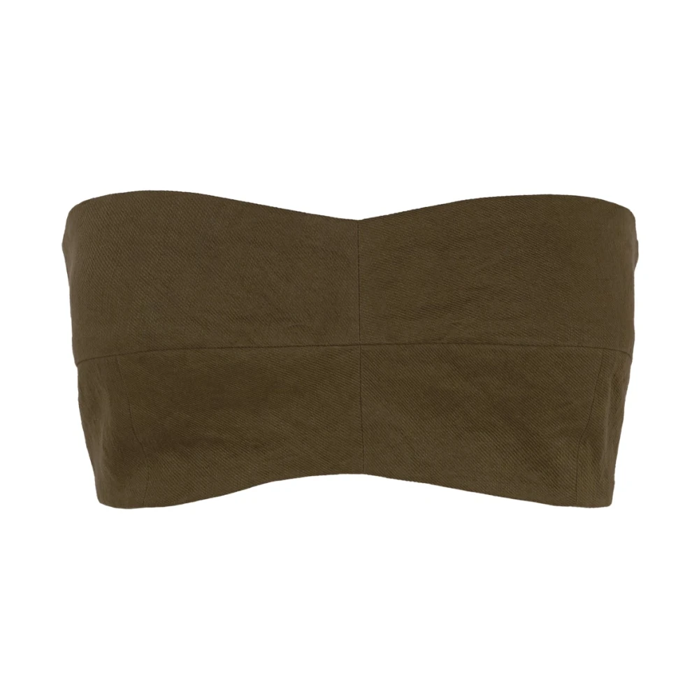 Cortana Metallic Katoenen Bustier Top Green Dames