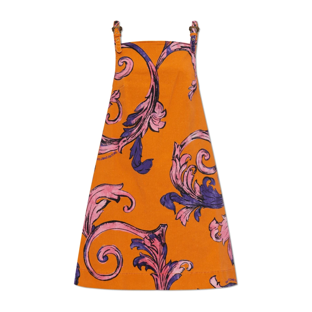 Versace Jeans Couture Denim jurk met bandjes Orange Dames