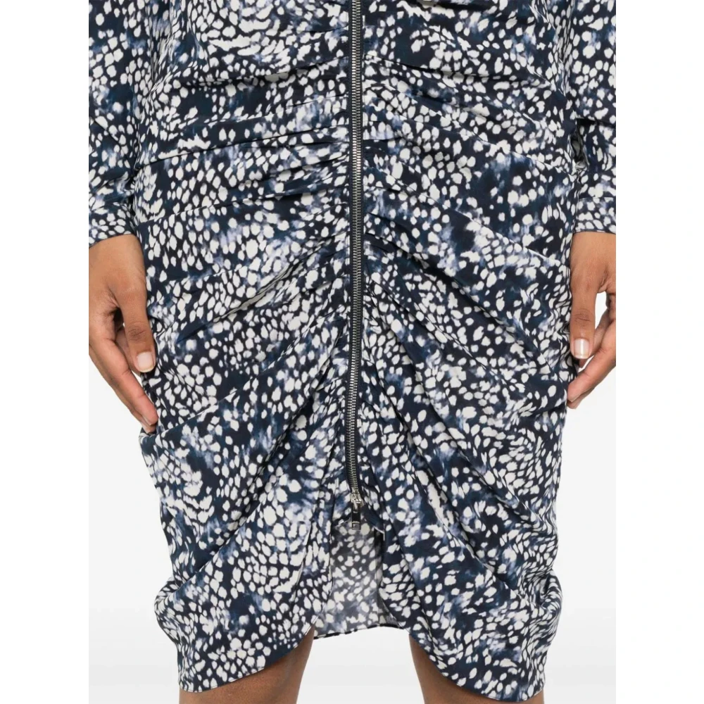 Isabel marant Middernachtblauw Abstract Patroon Zijden Jurk Multicolor Dames