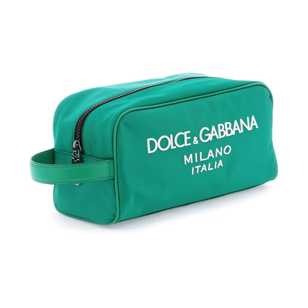 Dolce & Gabbana Rubberen Logo Beauty Case Green Heren