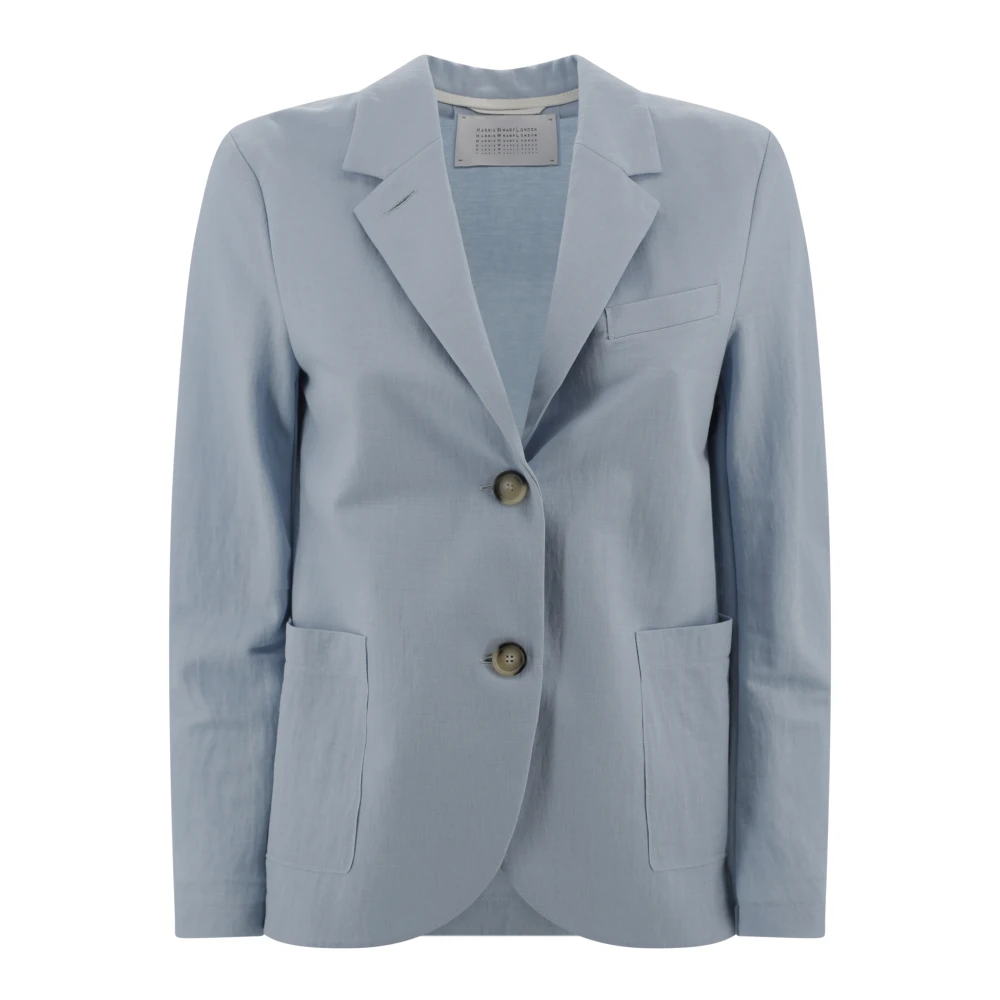 Harris Wharf London Lichtbruine Blazer met Knoopsluiting Blue Dames