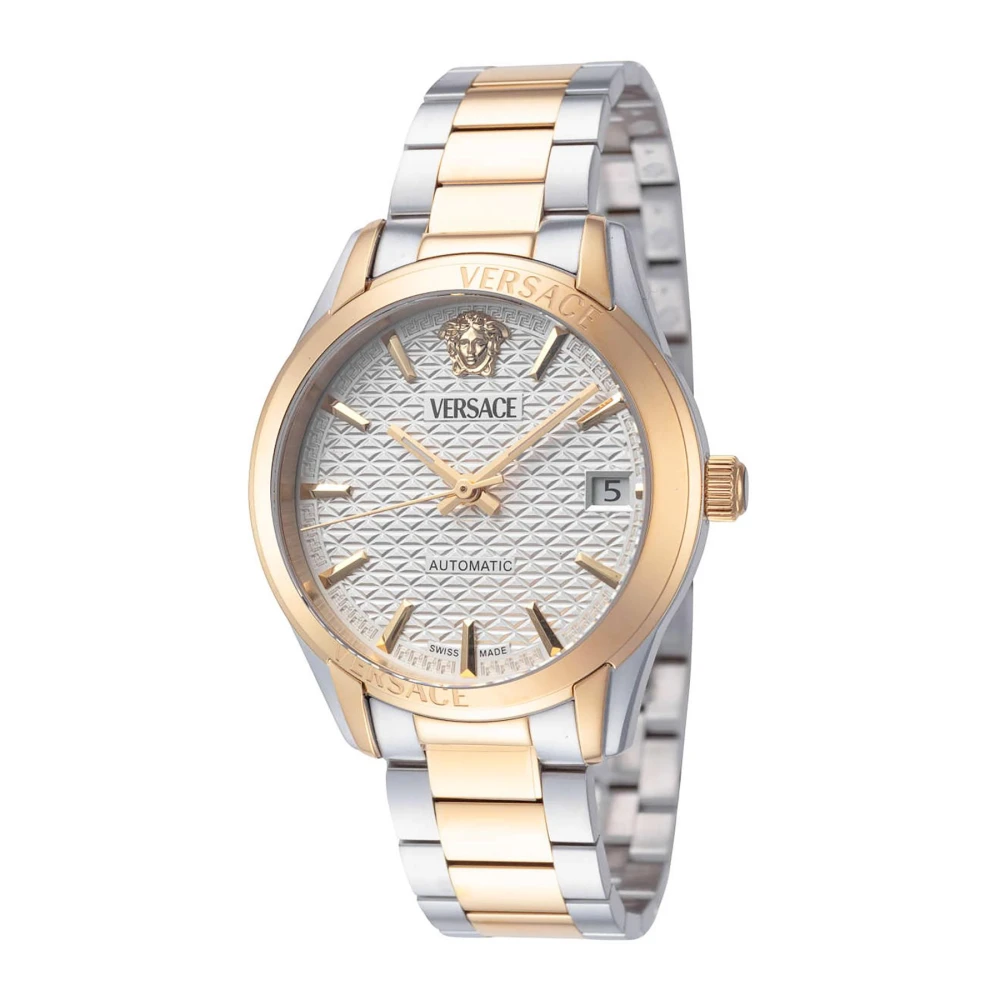 Versace Women's Yellow Automatic Stainless Steel Watch With Date