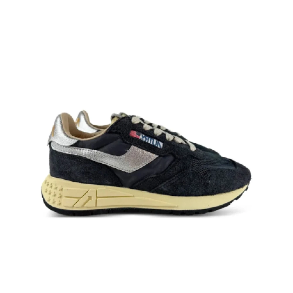 Autry Blue Sneakers, Female, 4 Uk, Black Suede Retro-Style Sneaker