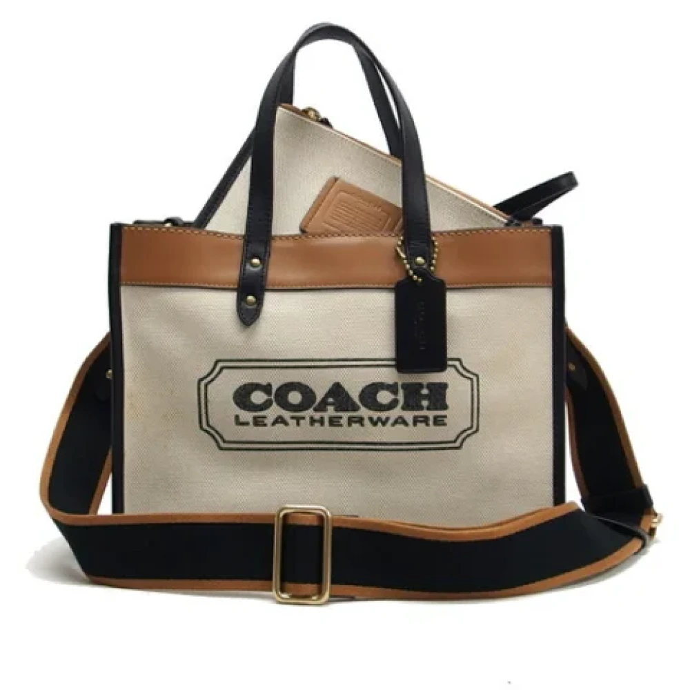 Coach Pre-owned Canvas handbags Beige Dames