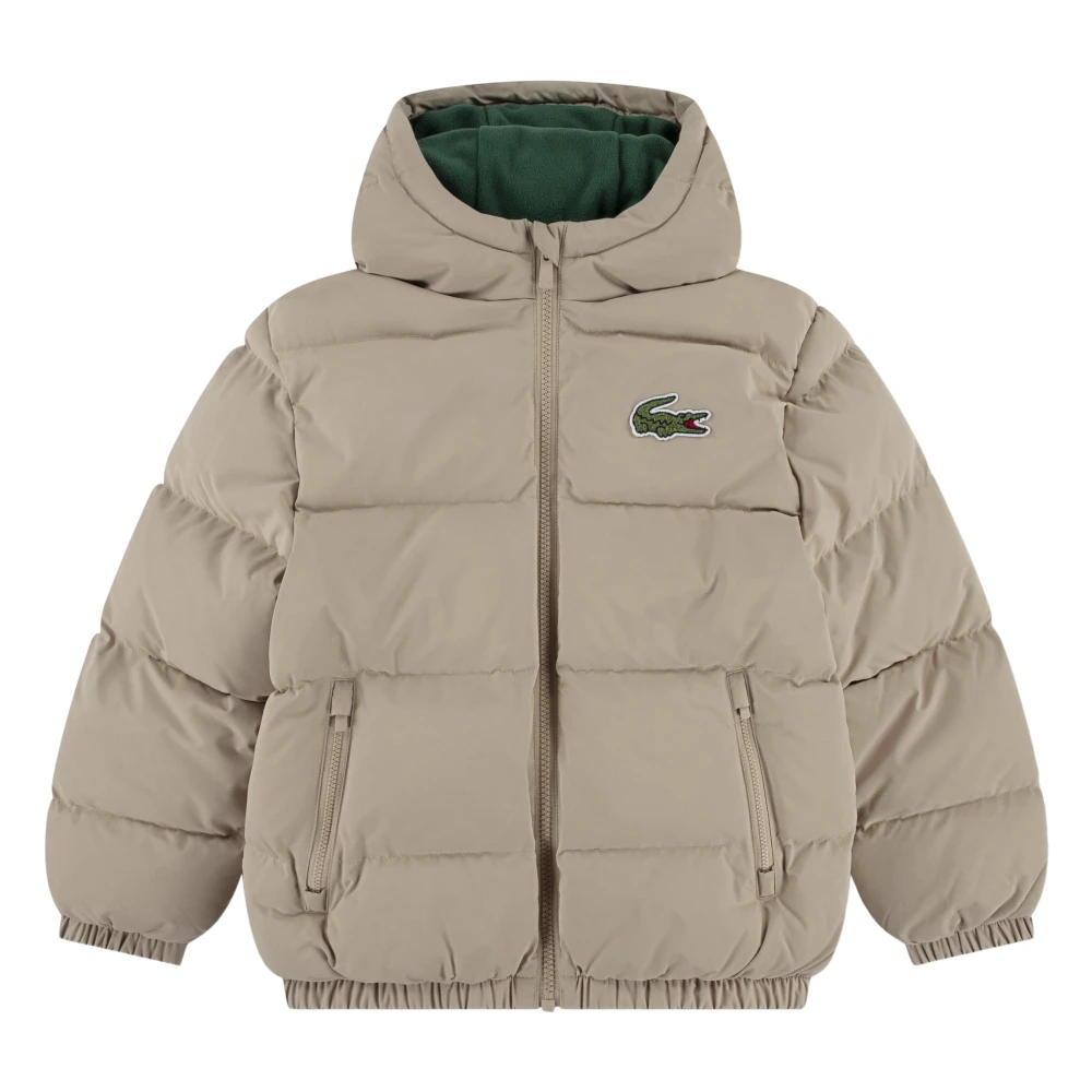 Lacoste Unisex Kids Beige Logo Puffer Jacket - Winter Jackets - 12 Y - Kids