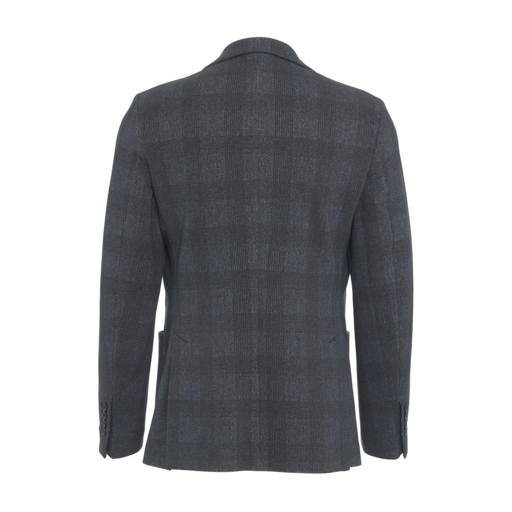 Circolo 1901 Glen Check Blazer met Borstzak Blue Heren