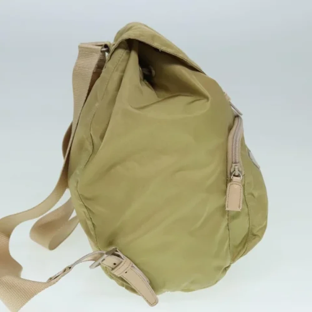 Prada Vintage Pre-owned Nylon backpacks Beige Dames