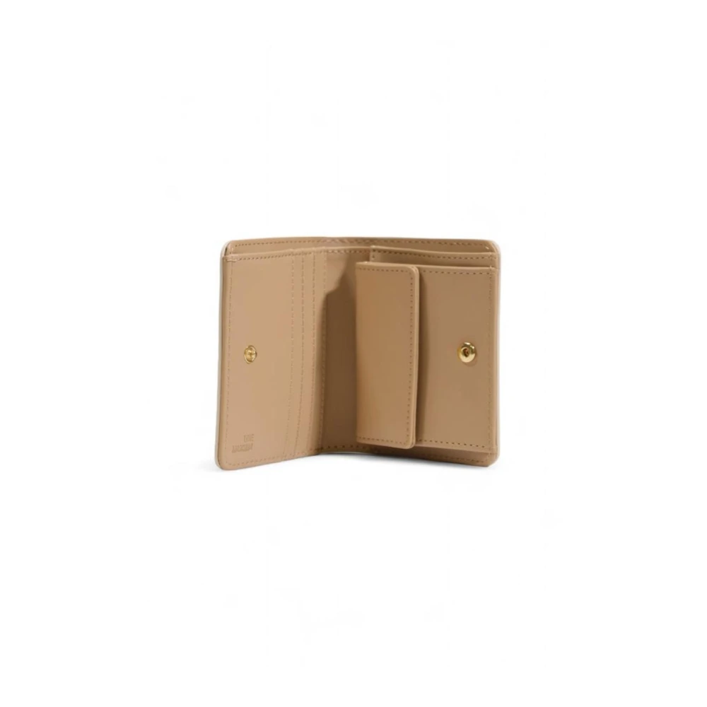 Love Moschino Compacte Polyethyleen Dames Portemonnee Collectie Beige Dames