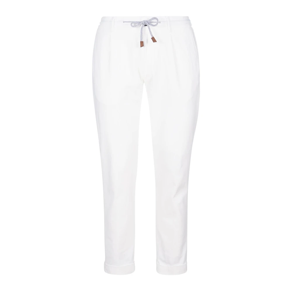 Eleventy Jogger Byxor Komfort Bomull Mocka White, Herr