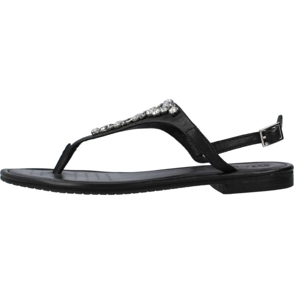 Geox Bekväma platta sandaler Black, Dam