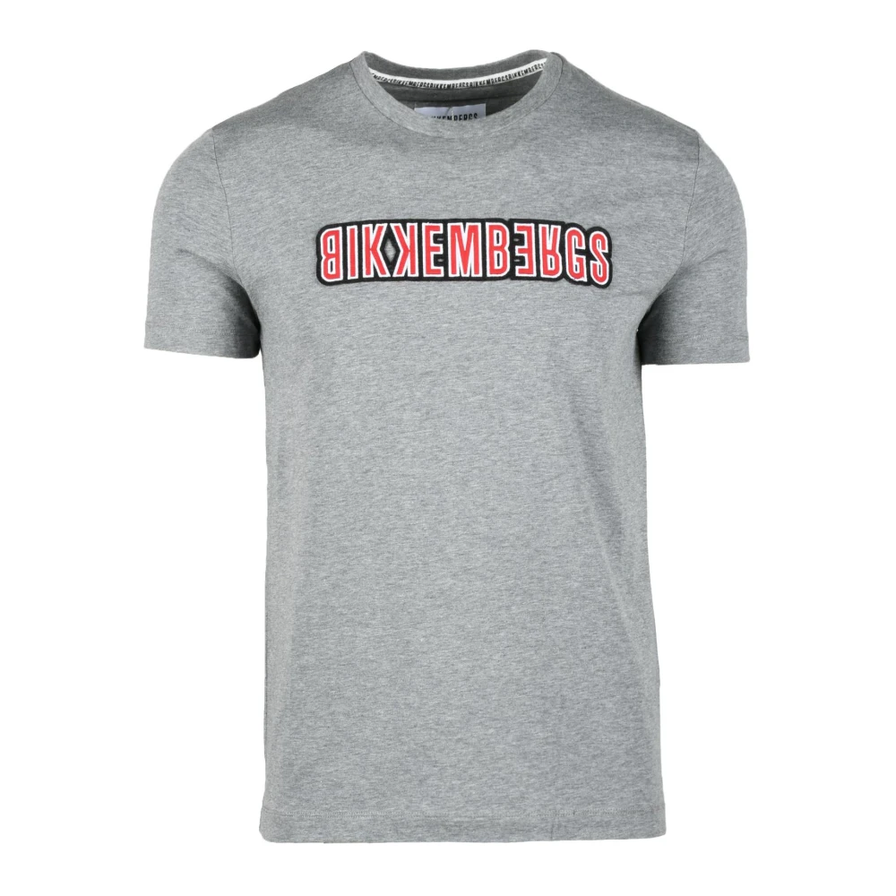 Bikkembergs Katoen Elastaan T-shirt Gray Heren