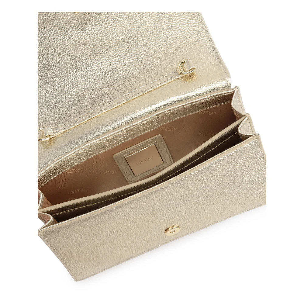 Kazar Kleine gouden tas aan een ketting met een groot monogram Yellow Dames
