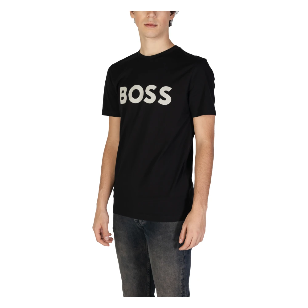 Hugo Boss Herfst Winter Katoen Heren T-Shirt Collectie Black Heren