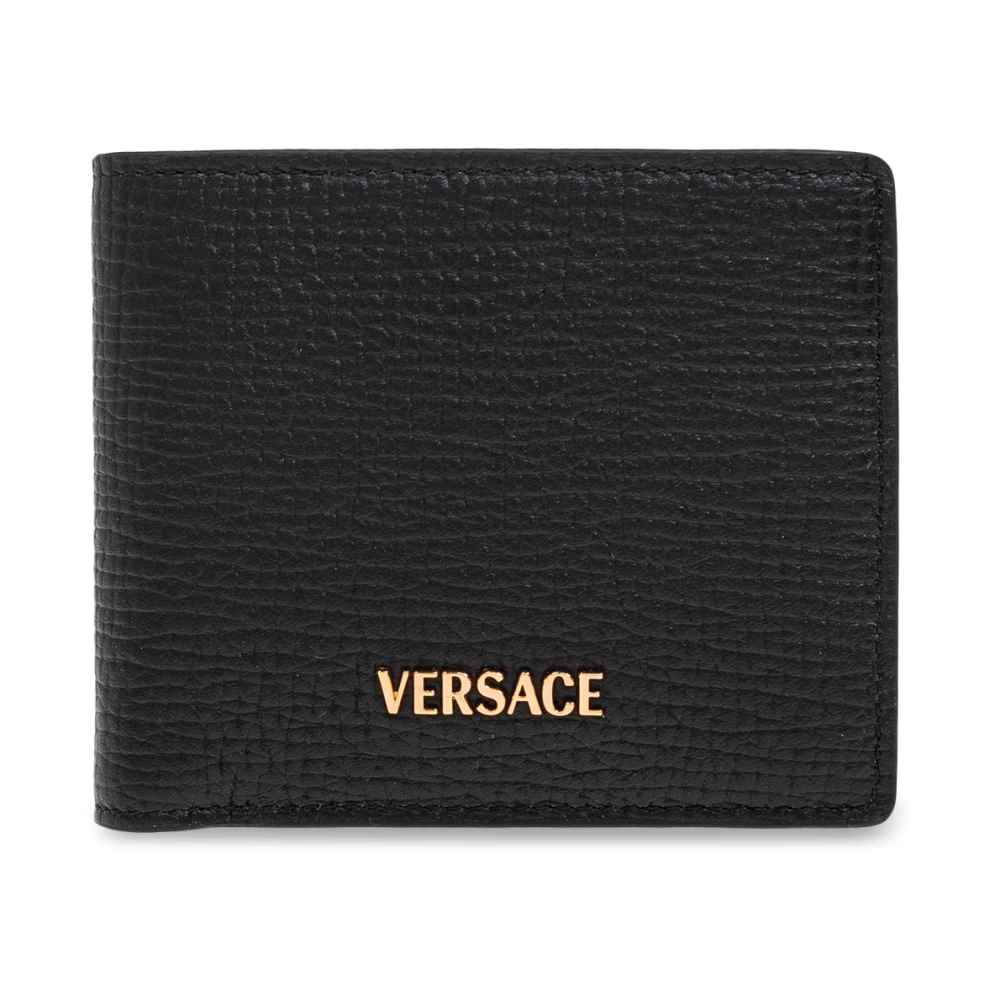 Versace Leren portemonnee Black Heren
