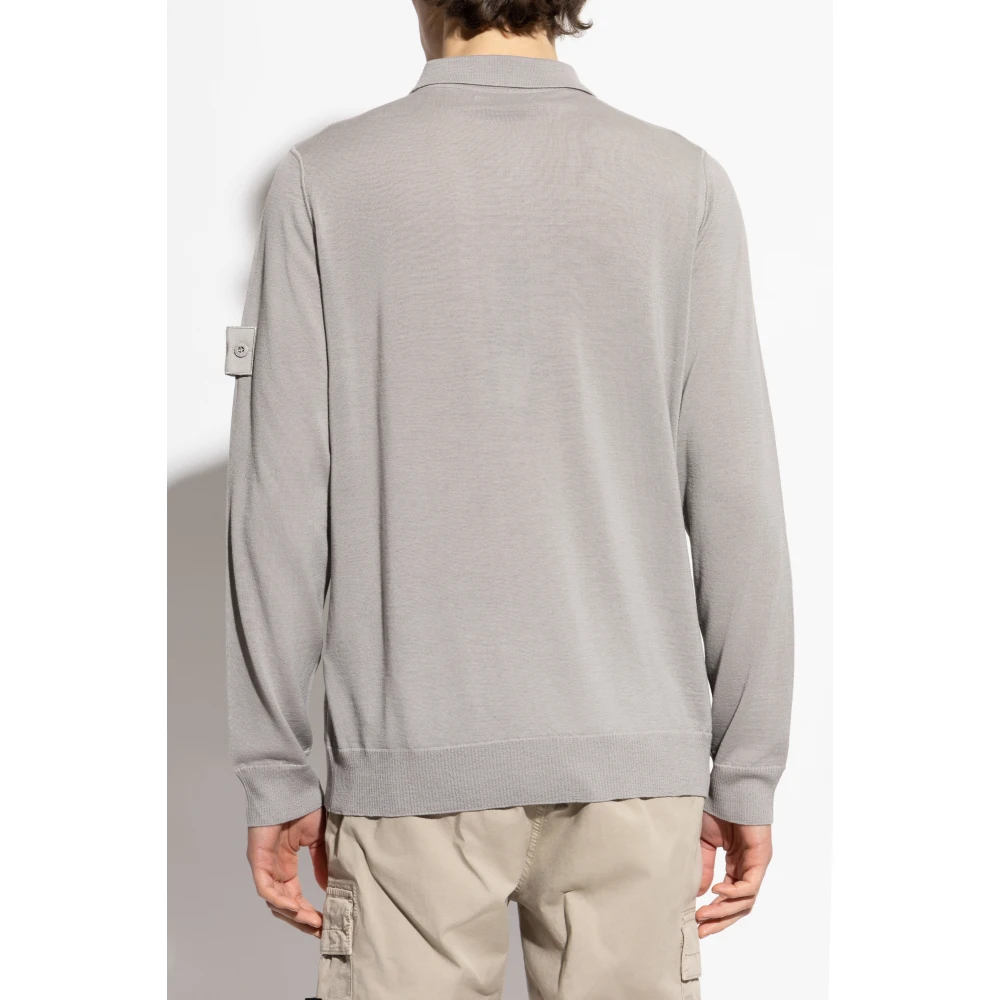 Stone Island Wollen polo capsule Ghost Gray Heren