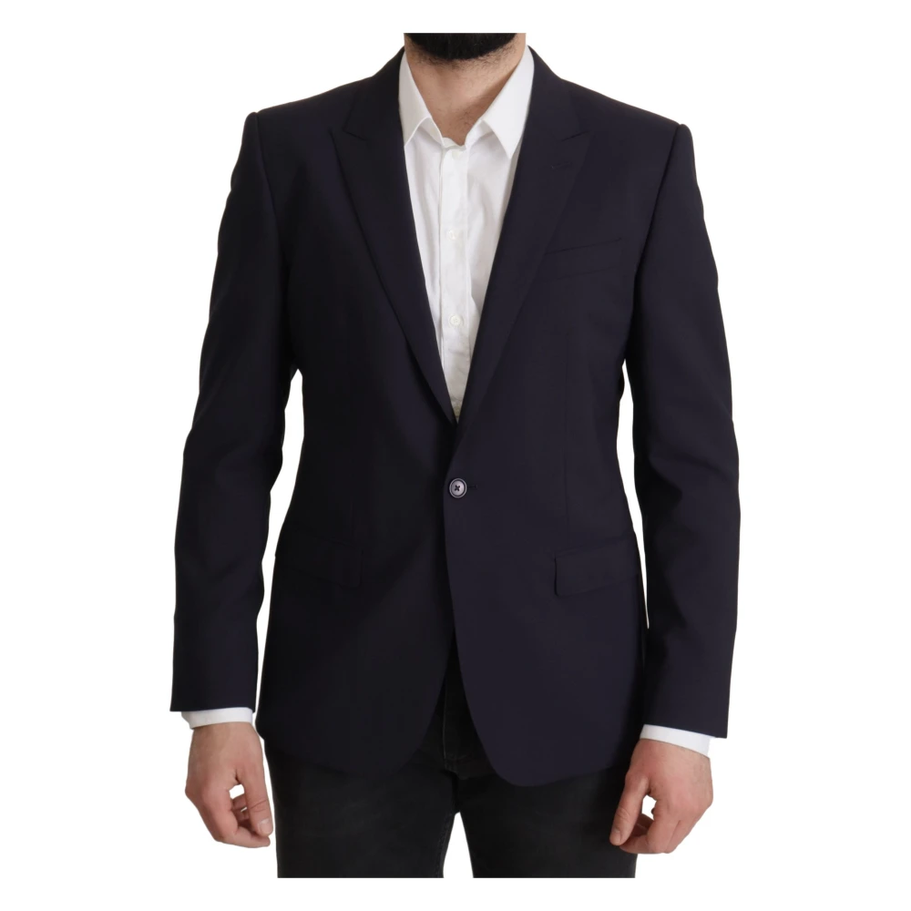 Dolce & Gabbana Navy Blue Wool Slim Fit Martini Blazer - Male - Blazers - Blue - M - Suits - Image 3