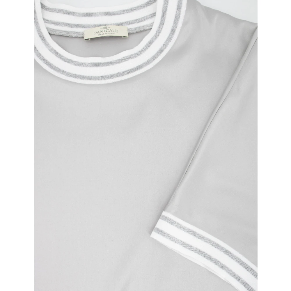 Panicale Zijden trui met contrastkleurige randen Gray Dames