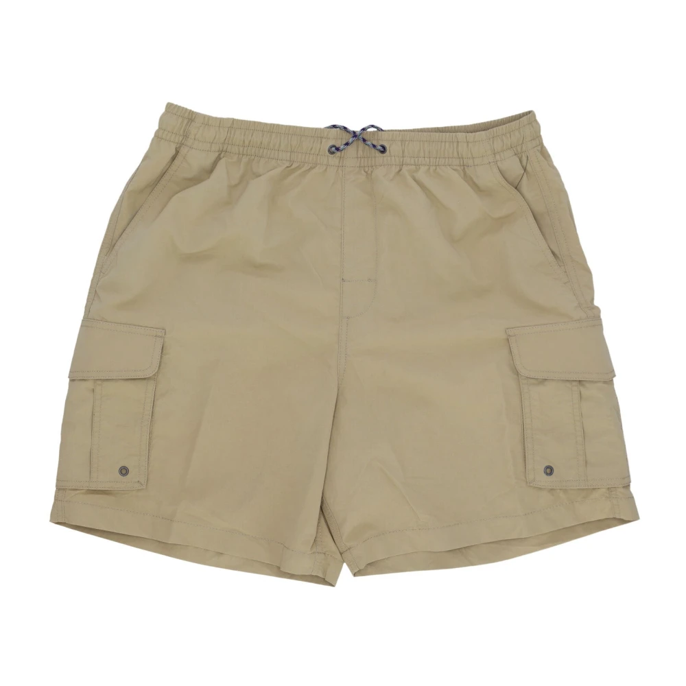 Element Cargo Shorts Khaki Nylon Elastische Trekkoord Beige Heren