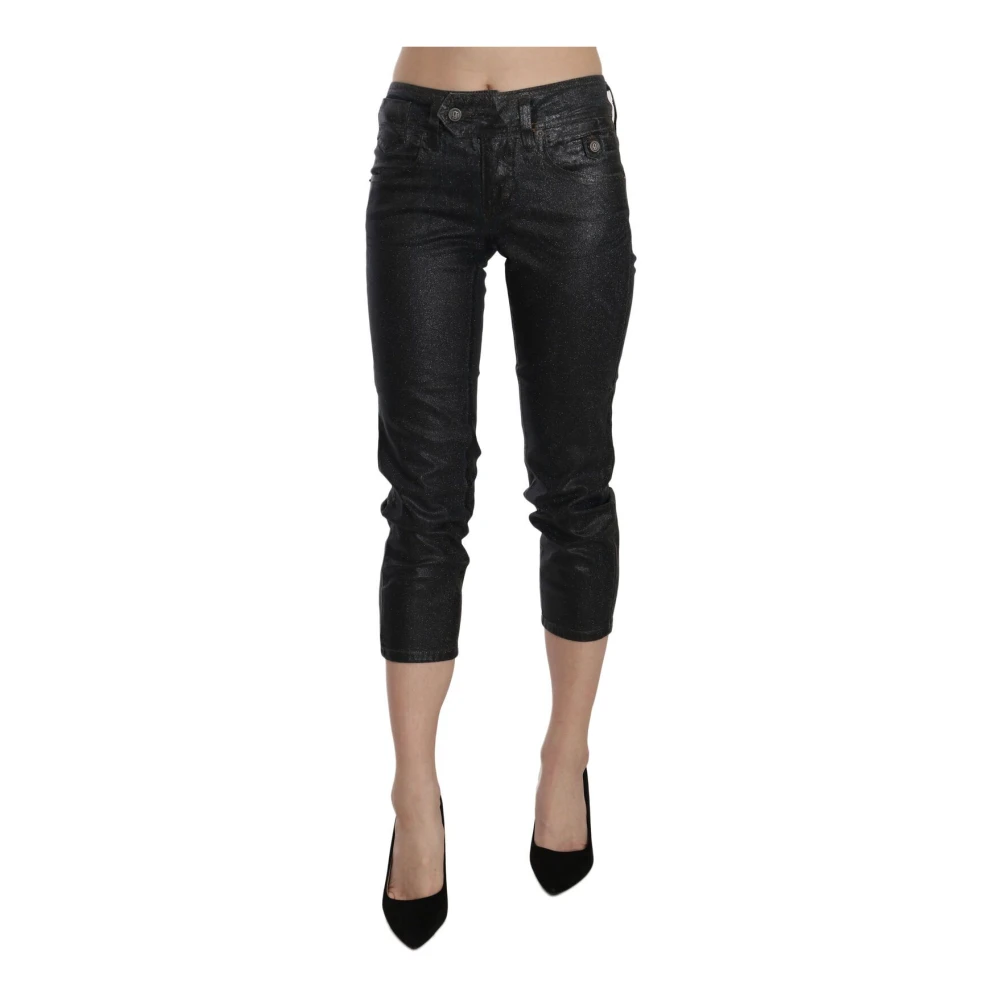 John Galliano Women's Black Mid Waist Slim Leg Cropped Jeans - Cropped Jeans - W24 - Jeans