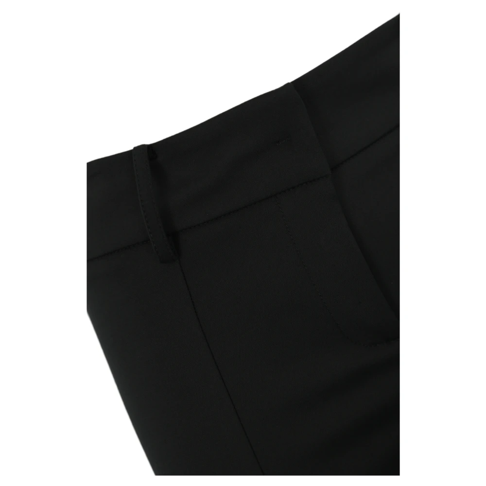 PATRIZIA PEPE Zwarte Katoenen Stretch Cropped Broek Black Dames