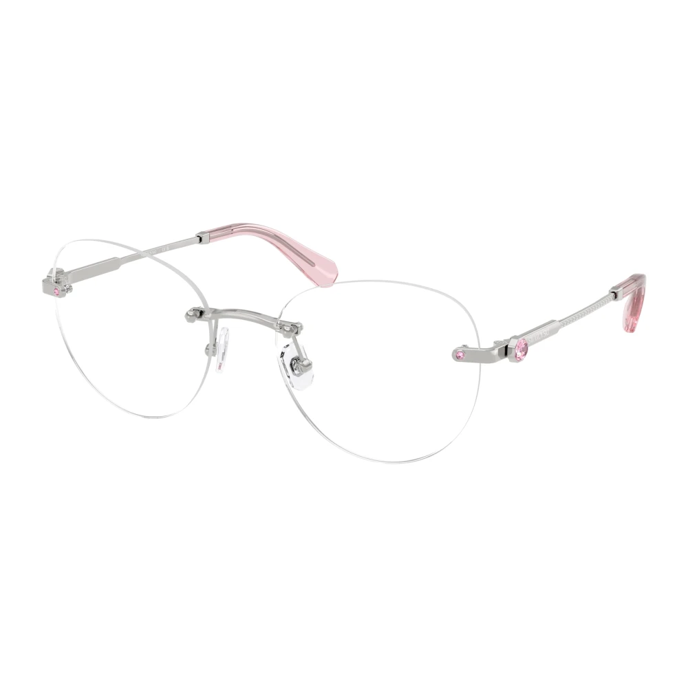 Swarovski Transparent Woman Sk1040 4001 Optical Frames Metal Silver Round Normal - Image 2