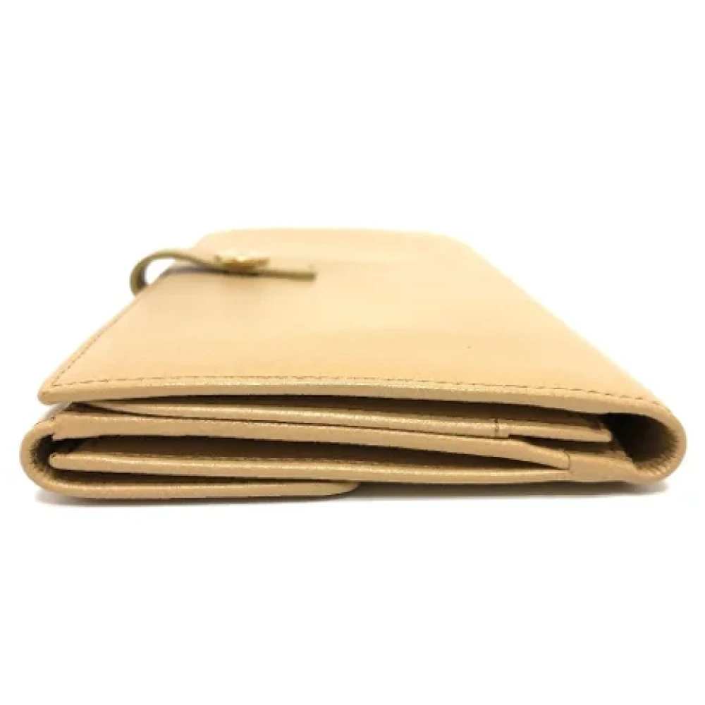 Chanel Vintage Pre-owned Leather wallets Beige Dames