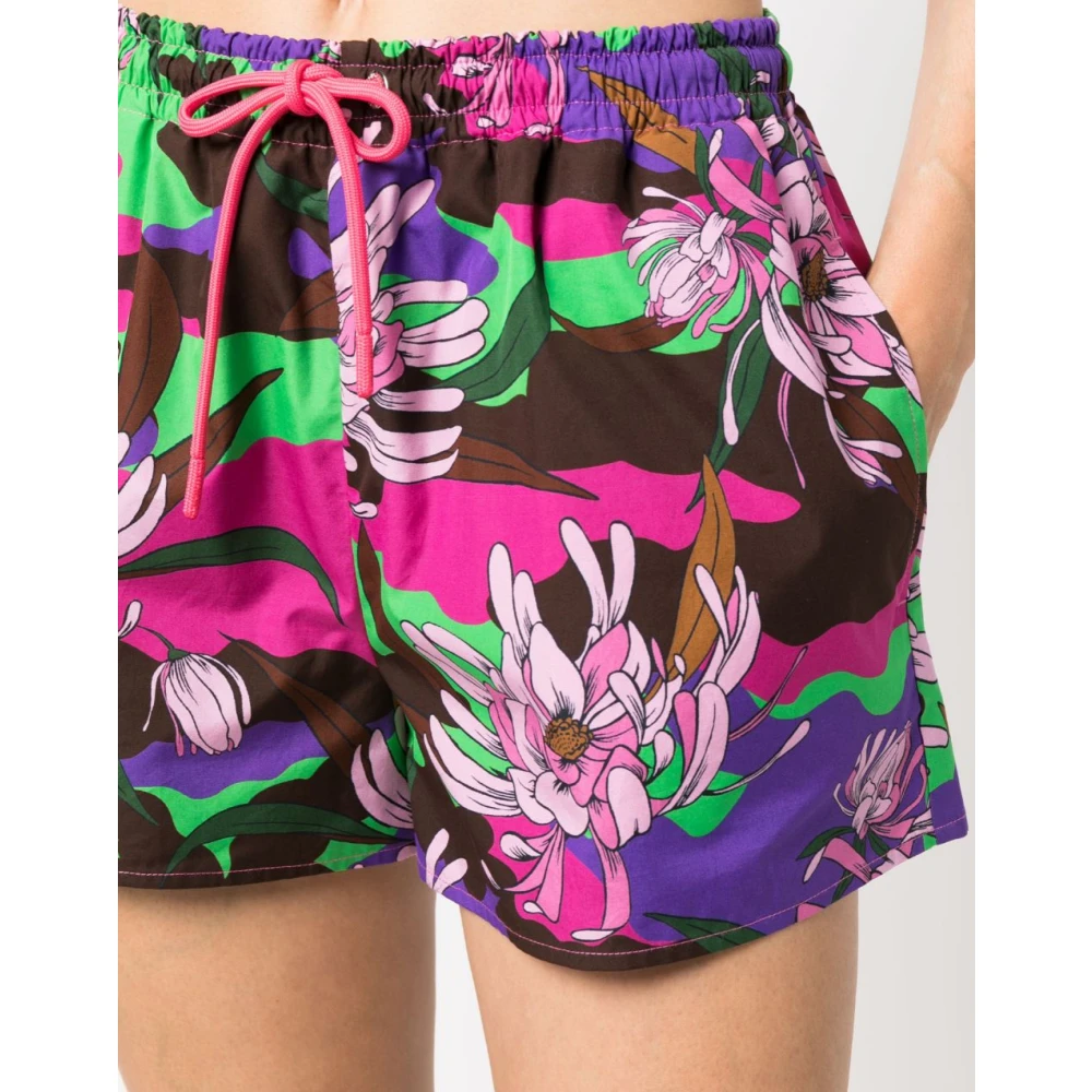 Moncler Bloemenprint Trekkoord Shorts Multicolor Dames