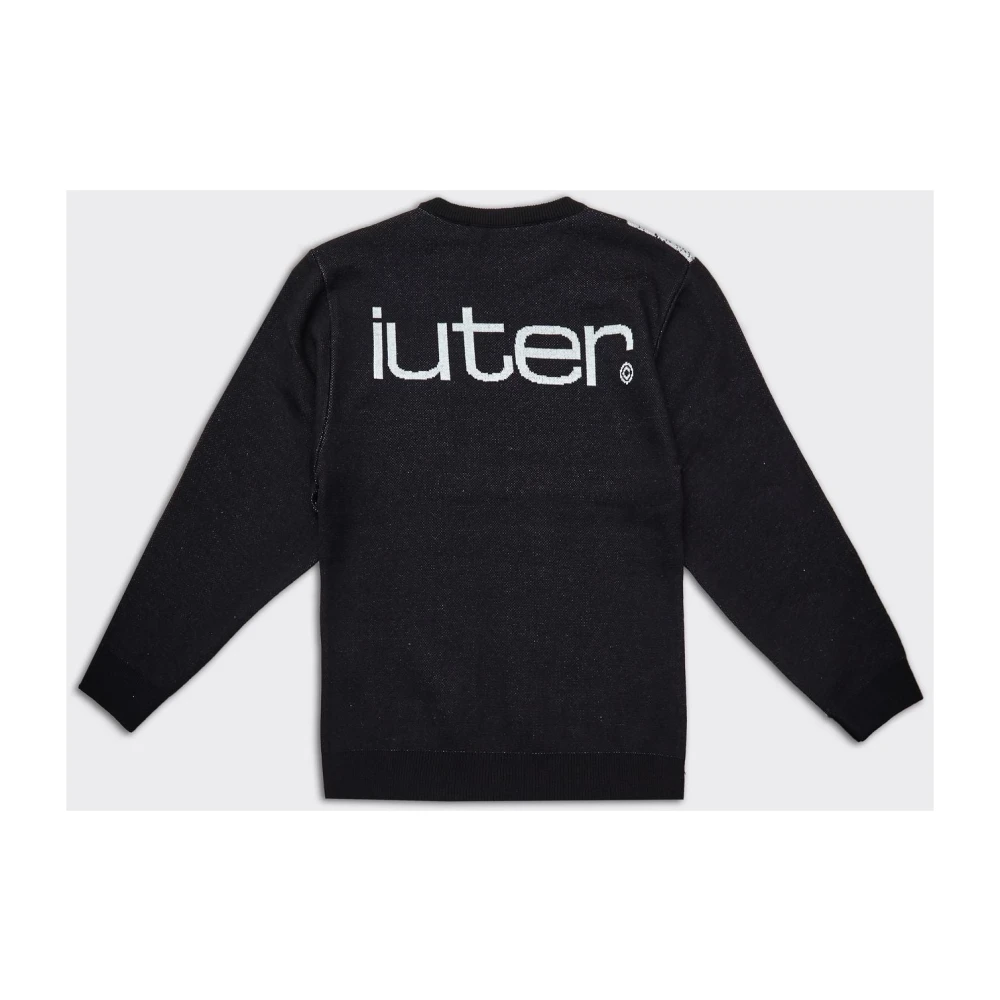 Iuter Zwarte Boa Trui Jacquard Gebreid Black Heren