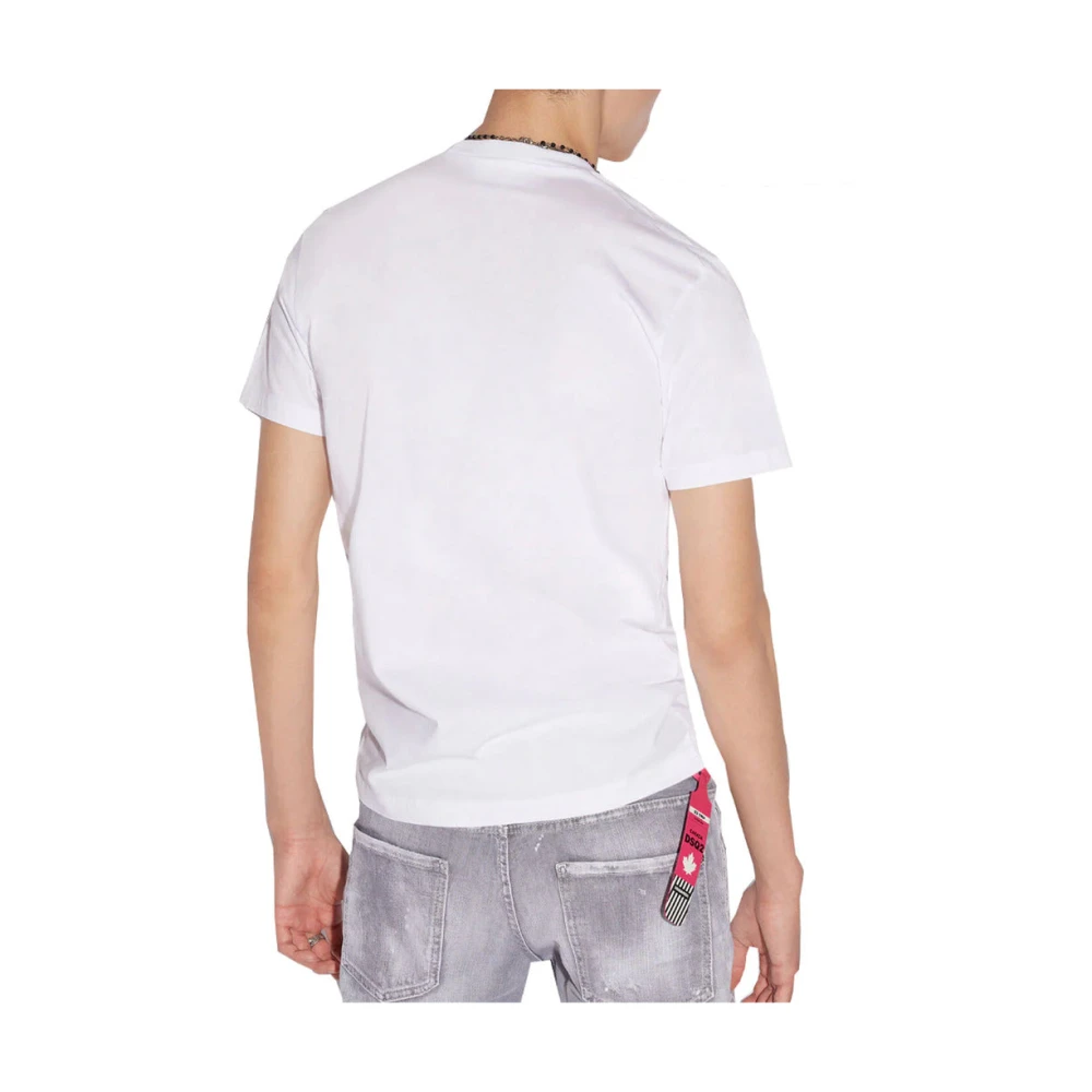 Dsquared2 Heren Katoenen Logo Print T-shirt White Heren